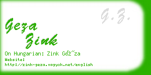 geza zink business card